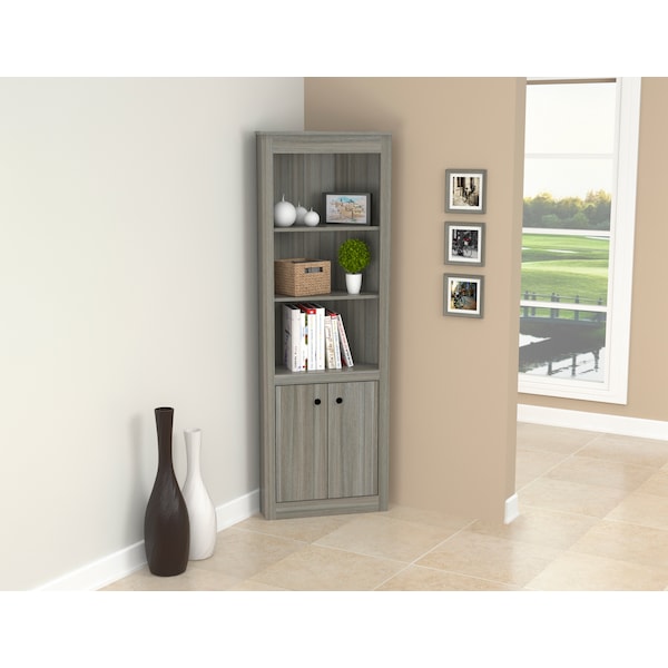 Inval Corner Bookshelf Wall Unit 70.02 in. H 5-shelf with